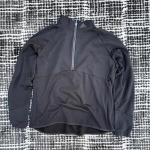Adidas Black Long Sleeve Quarter Zip Pullover Jacket Size L
